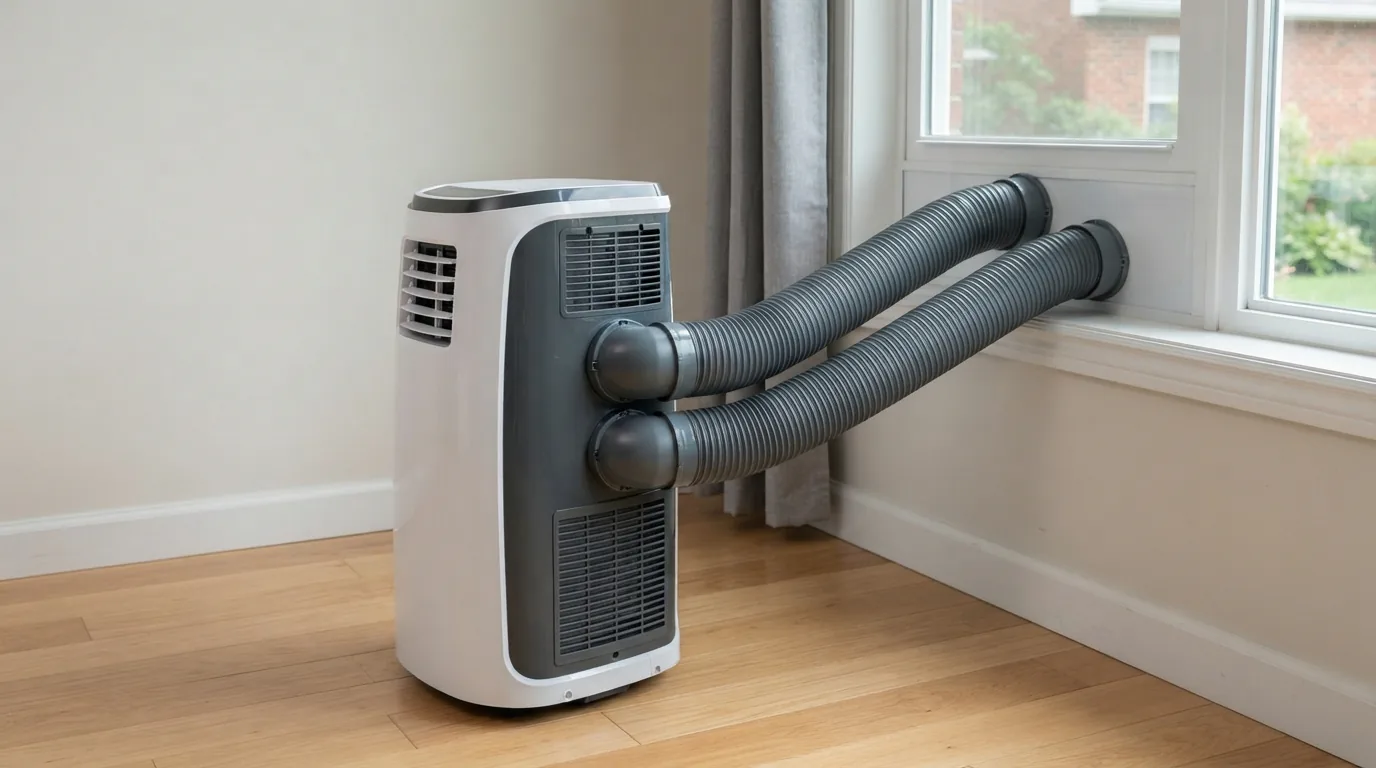The EdgeStar Extreme Cool 14,000 BTU dual-hose portable air conditioner and heater.