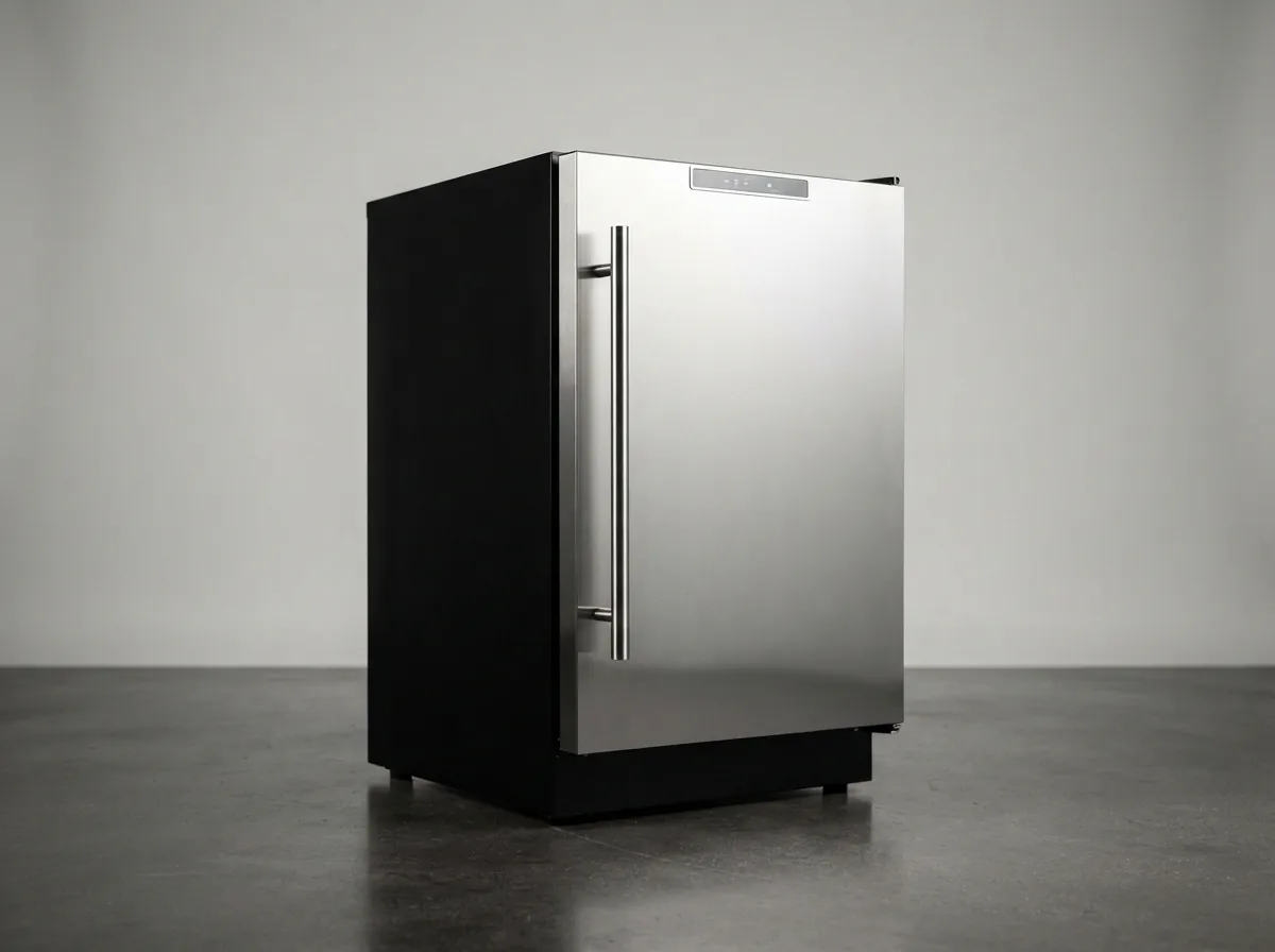 The EdgeStar IB450SSP 15-inch ice maker with a stainless steel door front.