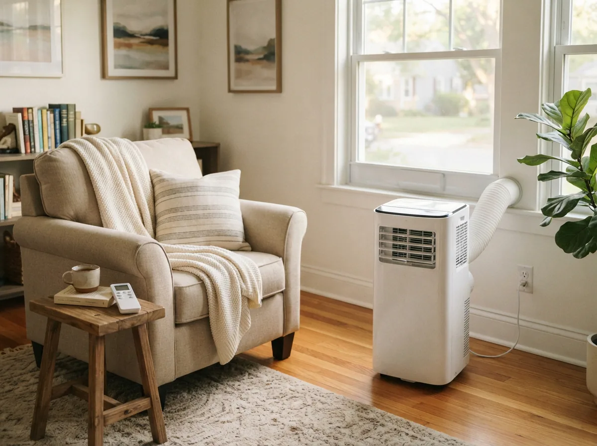 The EdgeStar AP12000S portable air conditioner and heater with remote control.