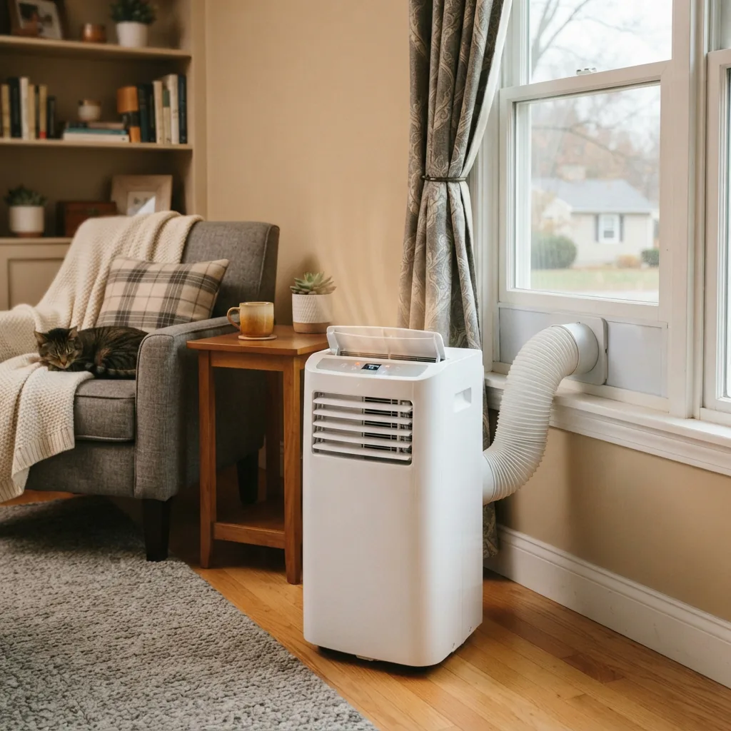 An EdgeStar portable air conditioner and heater unit for year-round use.