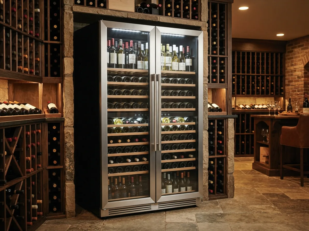 High-capacity EdgeStar 24-inch wide 141 bottle dual zone wine cooler
