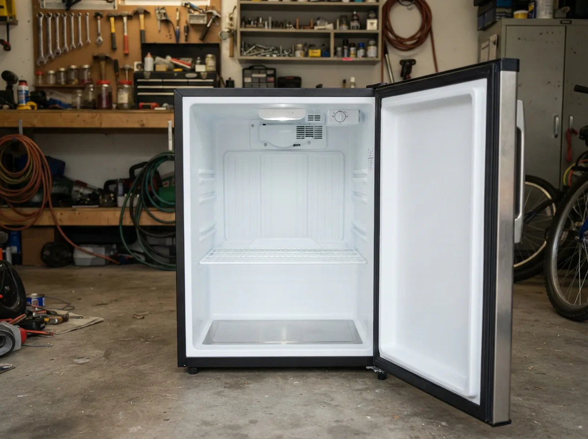 The interior of the EdgeStar BR3002 Kegerator Conversion Refrigerator, showing its spacious cooling compartment.